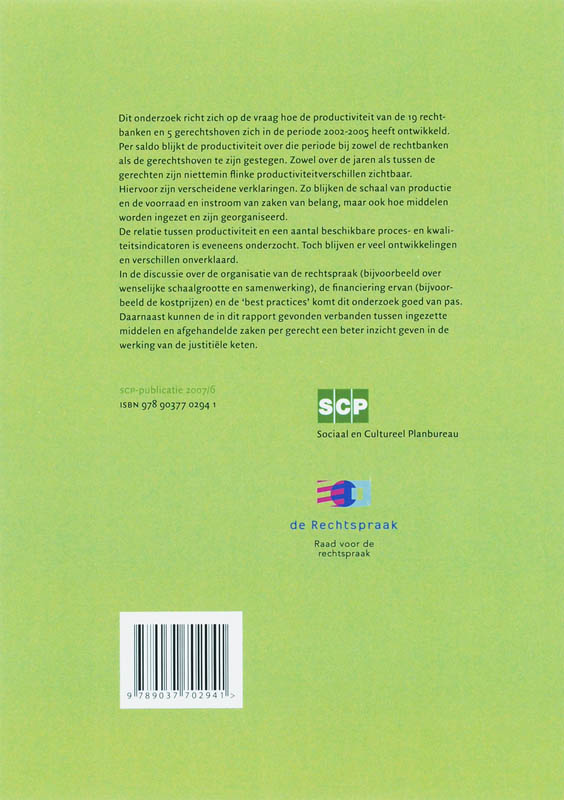 Rechtspraak / SCP-publicatie / 2007 achterkant