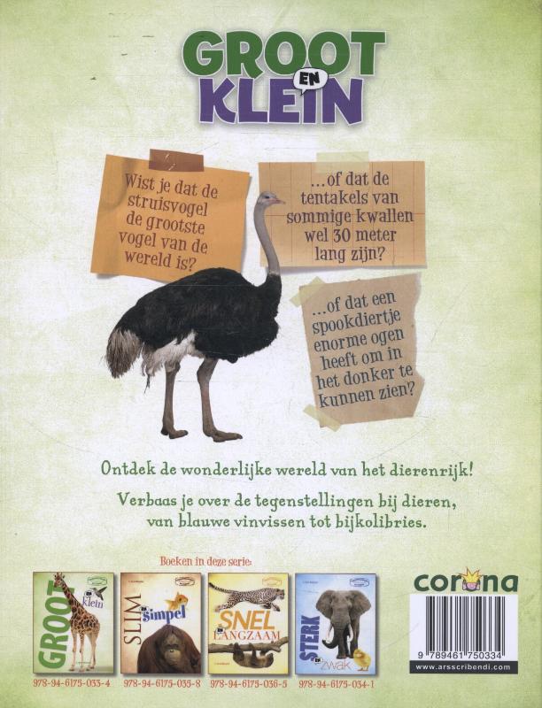 Groot en klein / Tegenstellingen van Dieren achterkant