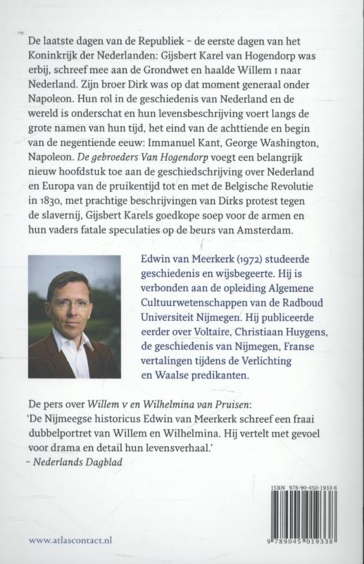 De gebroeders Van Hogendorp achterkant