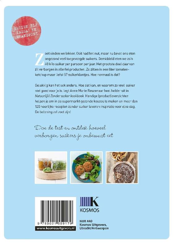 Natuurlijk! Zonder suiker kookboek Natuurlijk! Zonder suiker kookboek achterkant