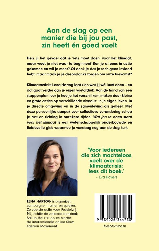 Wat jou te doen staat voor het klimaat achterkant