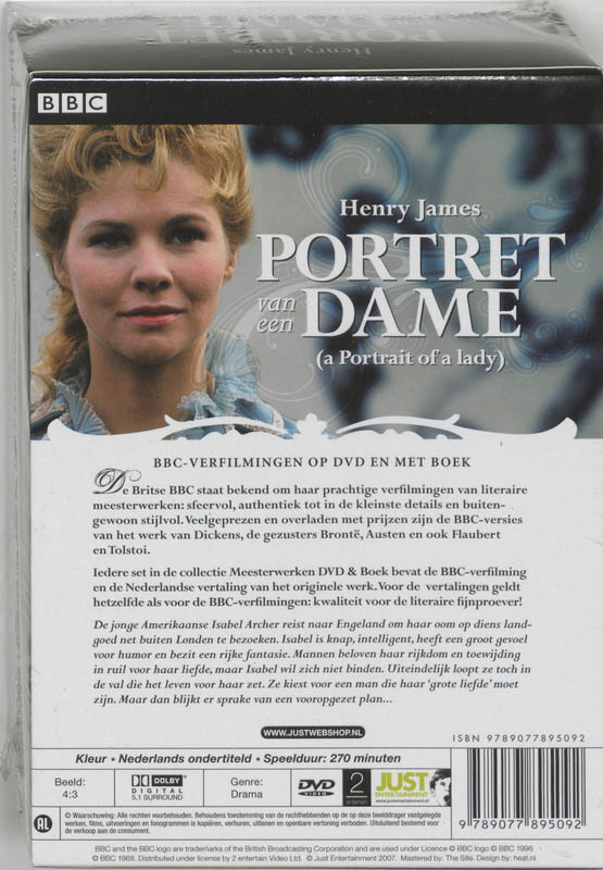 Portret van een dame / DVD/boek klassieken achterkant