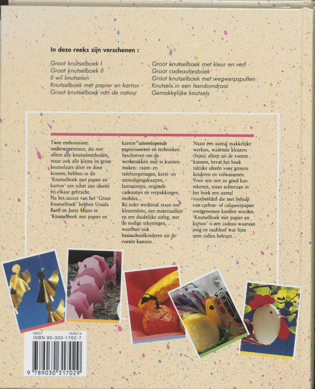 Knutselboek met papier en karton achterkant