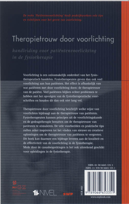 Reeks patientenvoorlichting - Therapietrouw door voorlichting achterkant