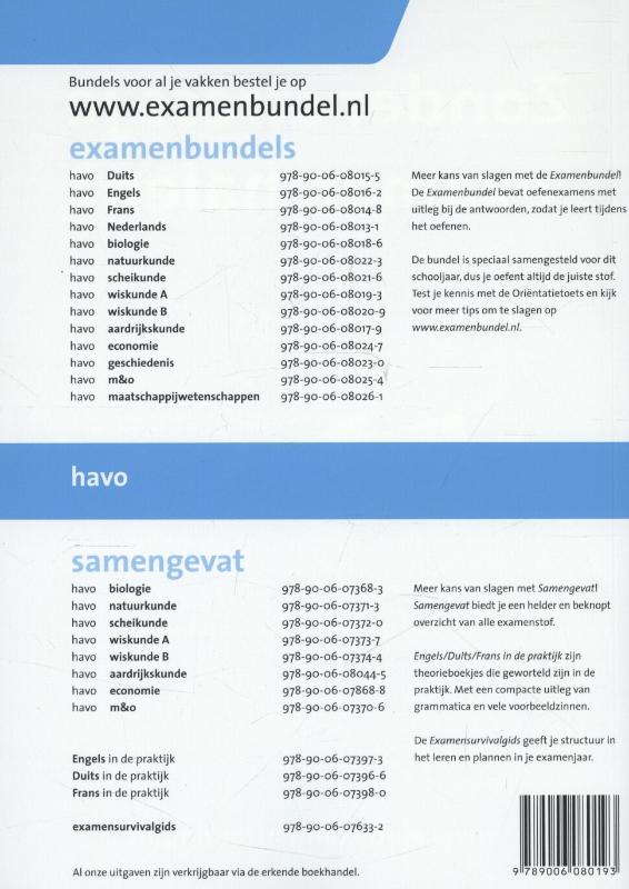 Examenbundel 2013/2014 havo wiskunde A achterkant