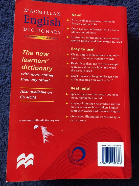 Macmillan English Dictionary - For Advanced Learners - With CD Rom