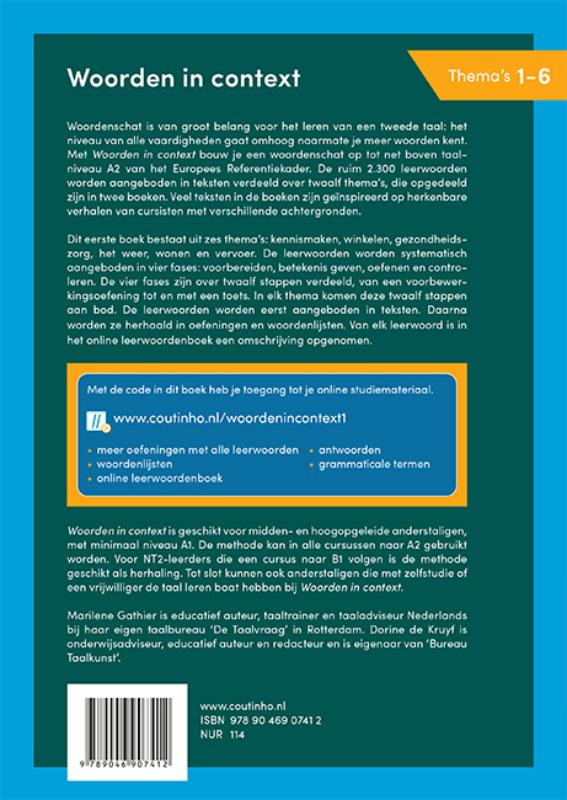 Woorden in context / Thema's 1-6 achterkant