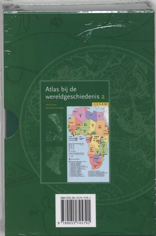 Sesam Atlas bij de Wereldgeschiedenis deel 1 en 2 in cassette achterkant