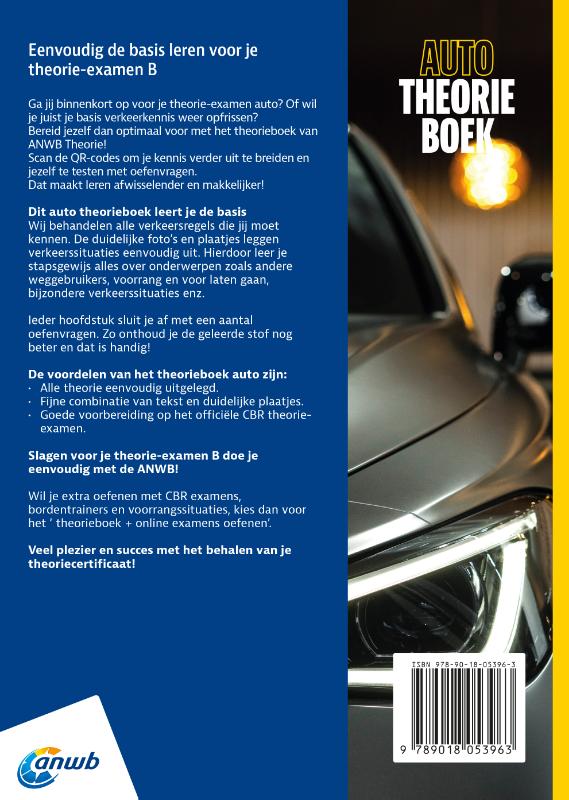 Auto Theorieboek B / ANWB Rijopleiding achterkant