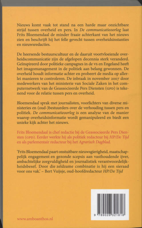 De Communicatieoorlog achterkant