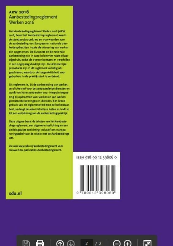 Aanbestedingsreglement Werken / 2016 achterkant