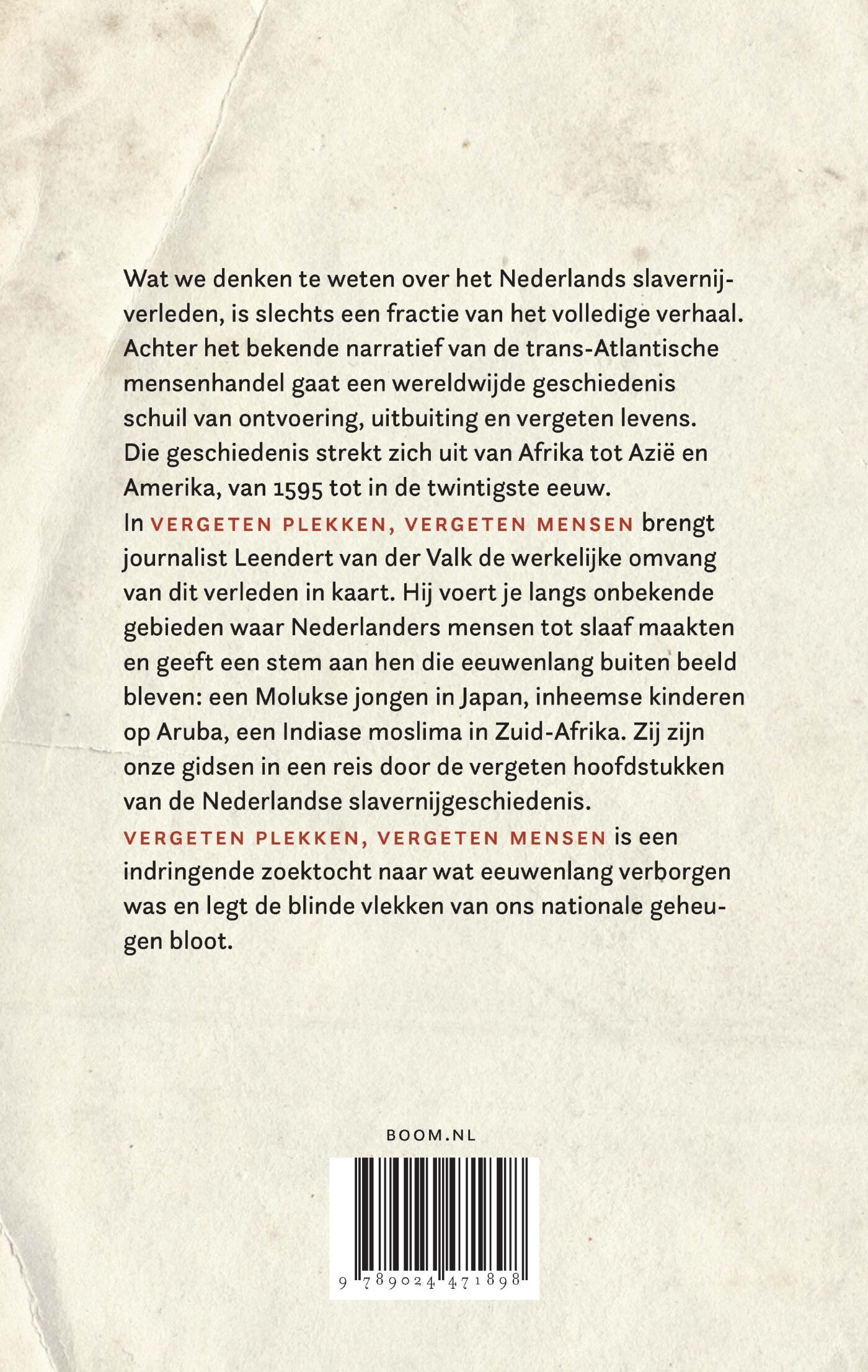 Vergeten plekken, vergeten mensen achterkant