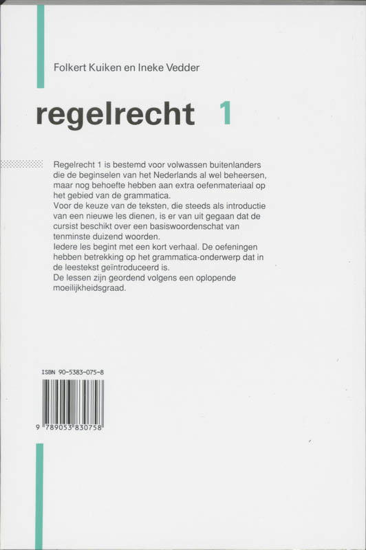 Regelrecht 1 achterkant