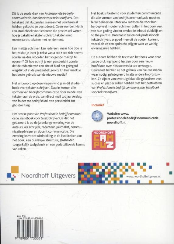 Professionele bedrijfscommunicatie achterkant