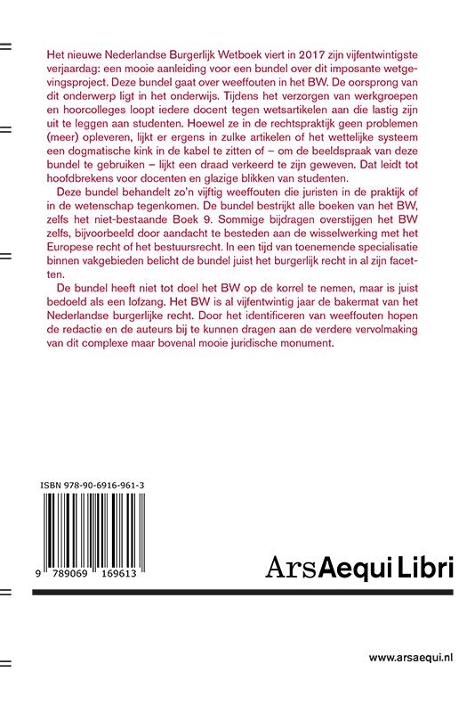 Vijftig weeffouten in het BW achterkant