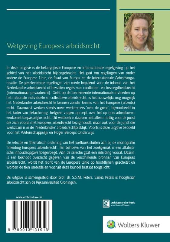 Wetgeving Europees arbeidsrecht achterkant