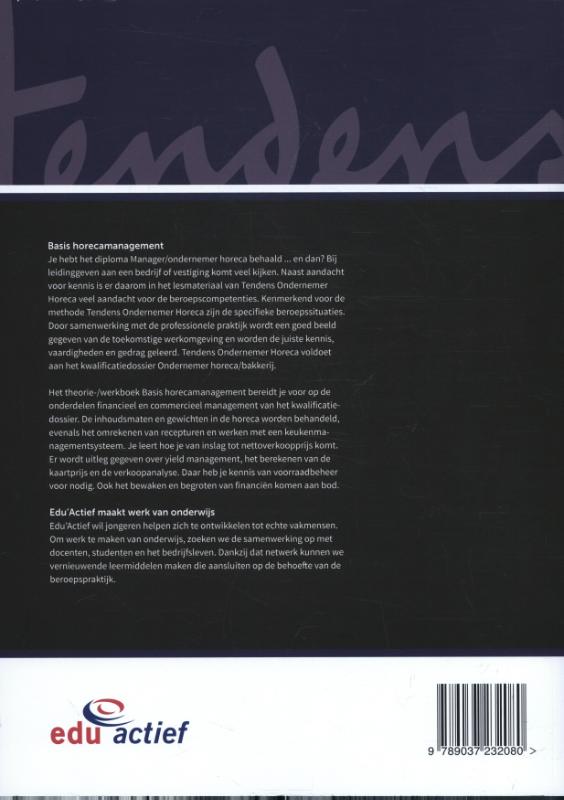 Basis horecamanagement / theorie/-werkboek / Tendens achterkant
