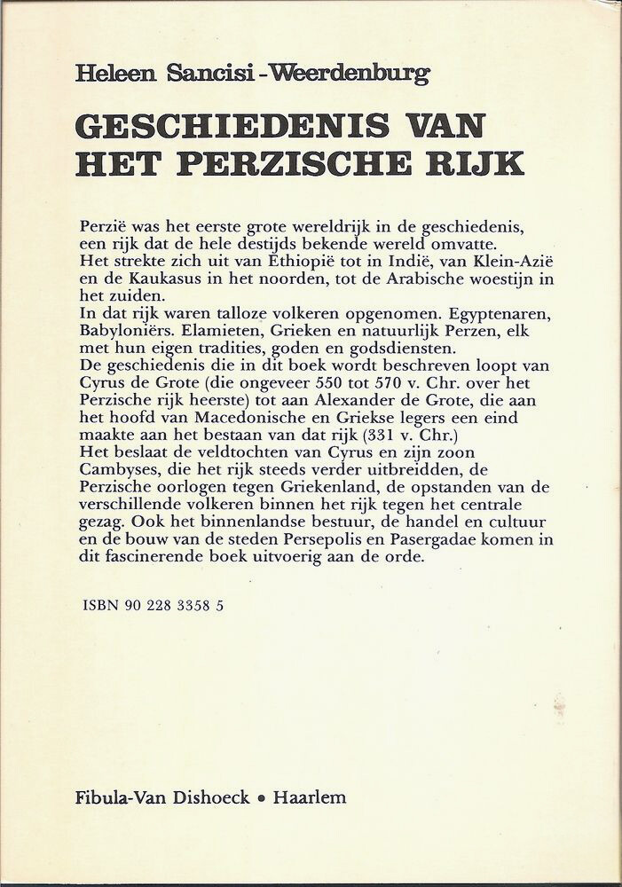 Geschiedenis van het Perzische rijk / Geschiedenis en cultuur paperbacks achterkant