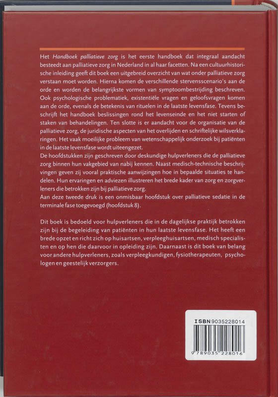 Handboek palliatieve zorg achterkant