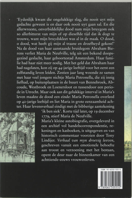 Verhaal van myn droevig leeven Verhaal van myn droevig leeven achterkant