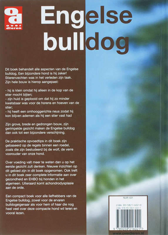 Engelse bulldog / Over Dieren achterkant