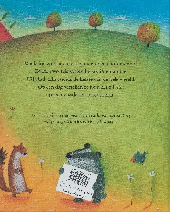 Wiebeltje (het adoptiekonijntje) achterkant