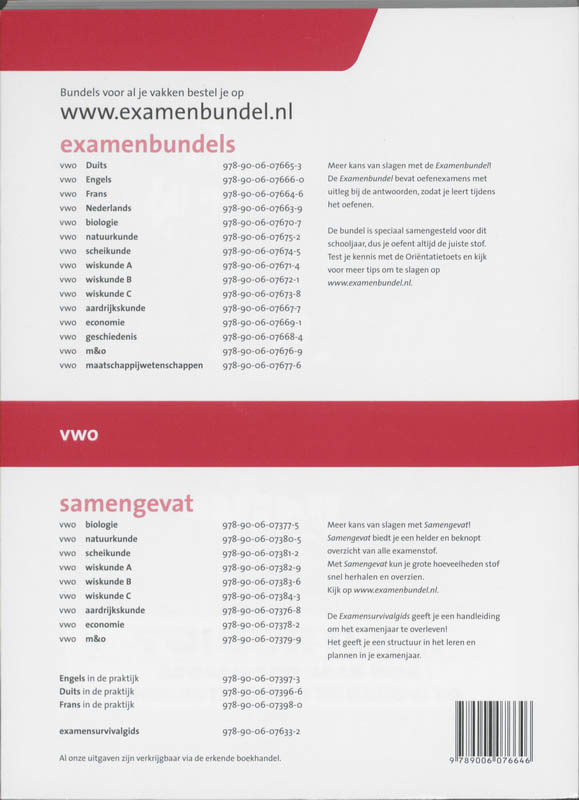 Examenbundel 2011/2012 / Frans Vwo / Examenkatern havo/vwo achterkant