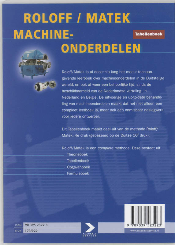 Roloff/Matek Machineonderdelen Tabellenboek achterkant