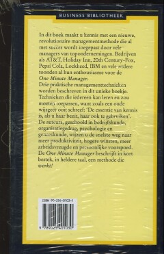 De one minute manager / Business bibliotheek achterkant