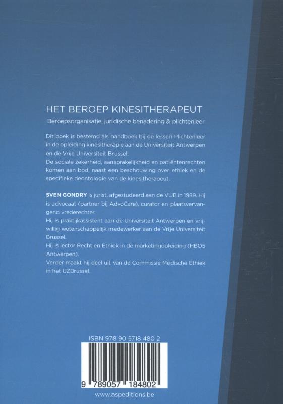 Het beroep kinesitherapeut achterkant