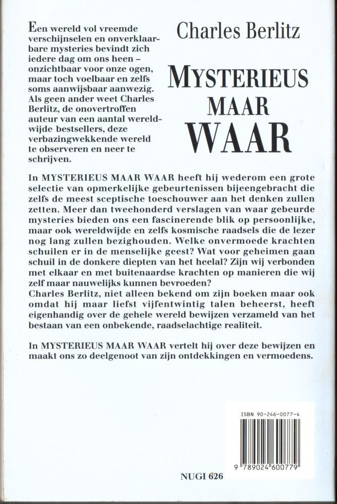 Mysterieus maar waar achterkant