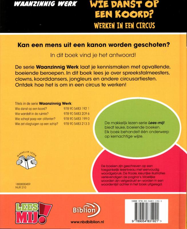 Waanzinnig werk - Wie danst op een koord? achterkant
