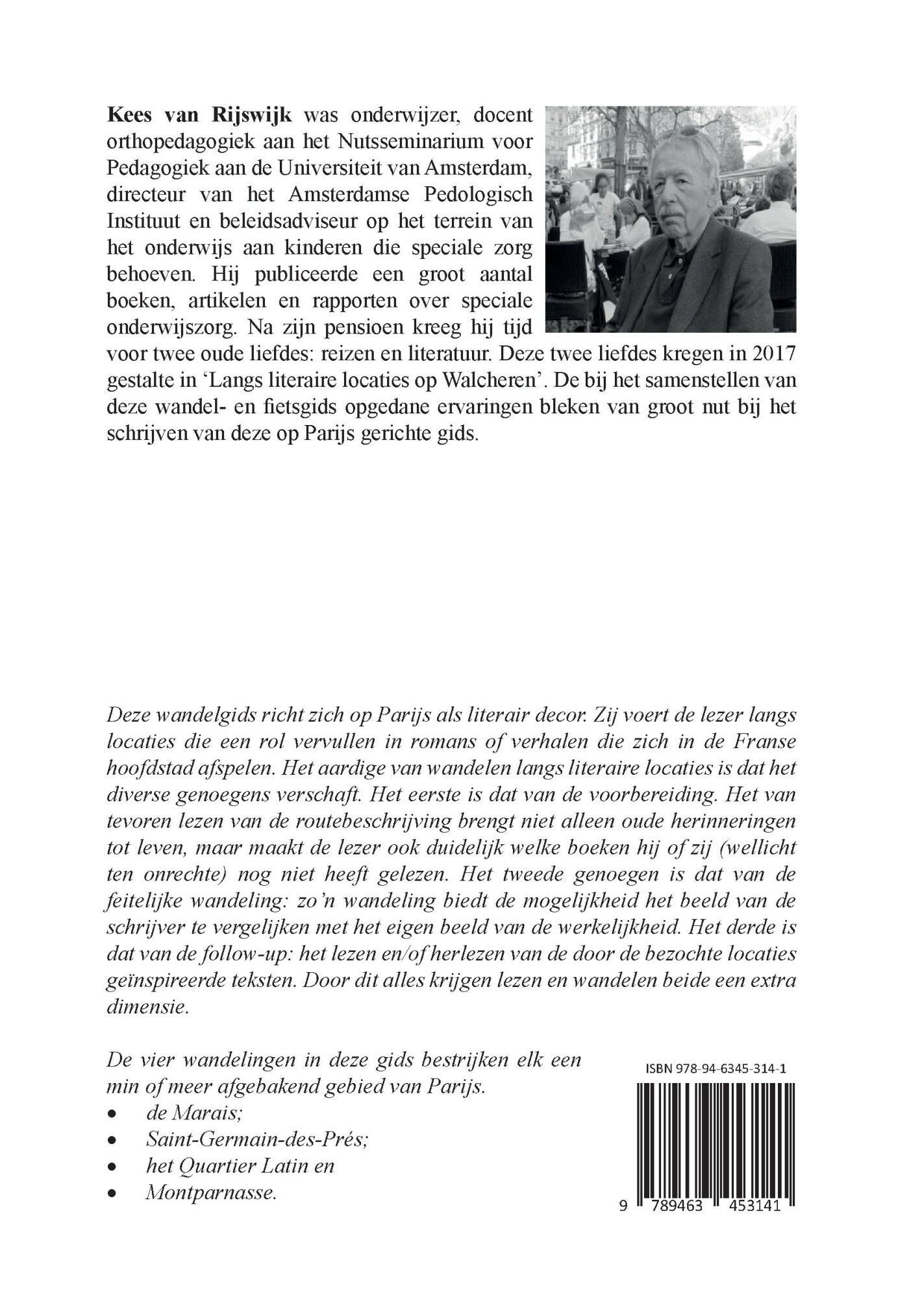 Langs literaire locaties in Parijs achterkant