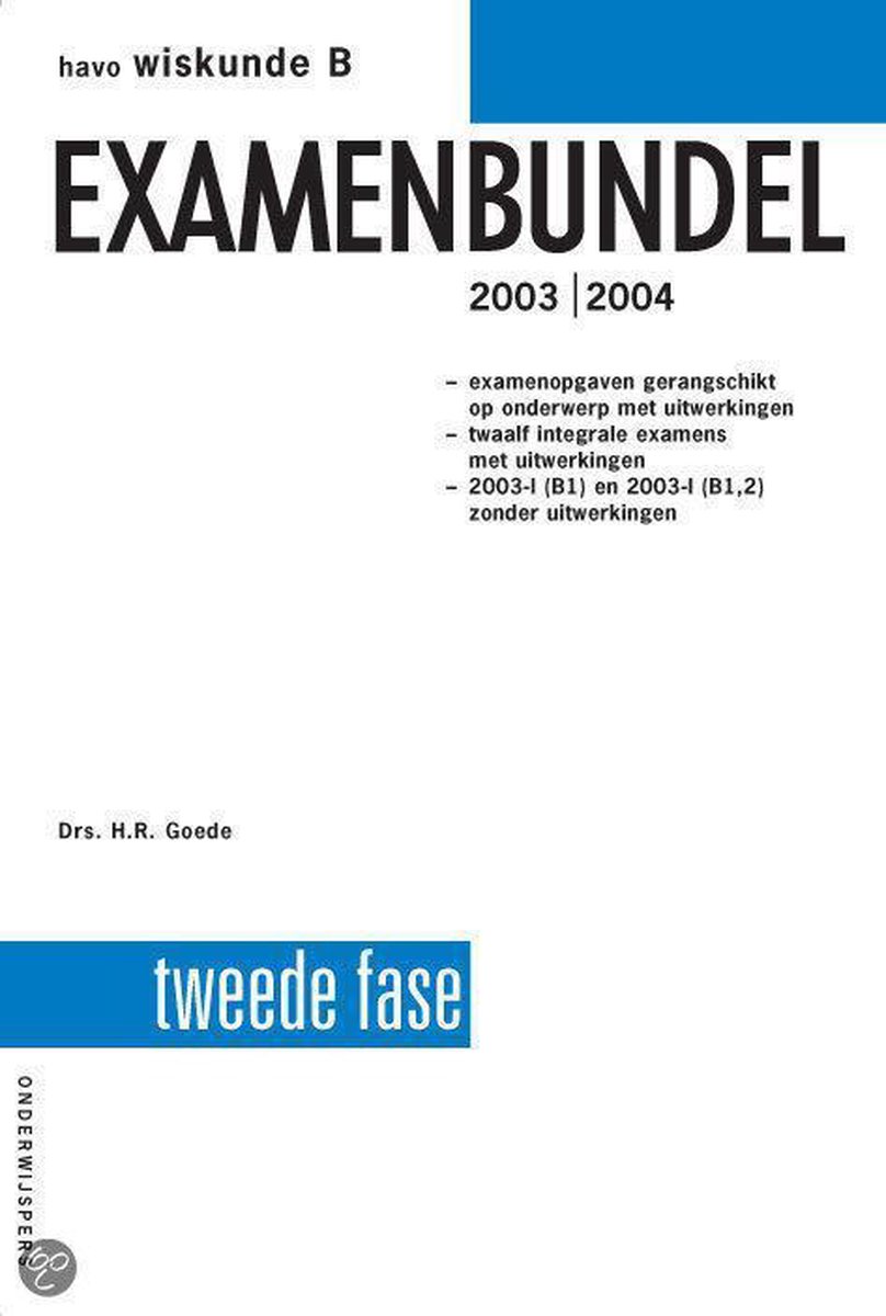 EXAMENBUNDEL HAVO WISKUNDE B 2003/2004