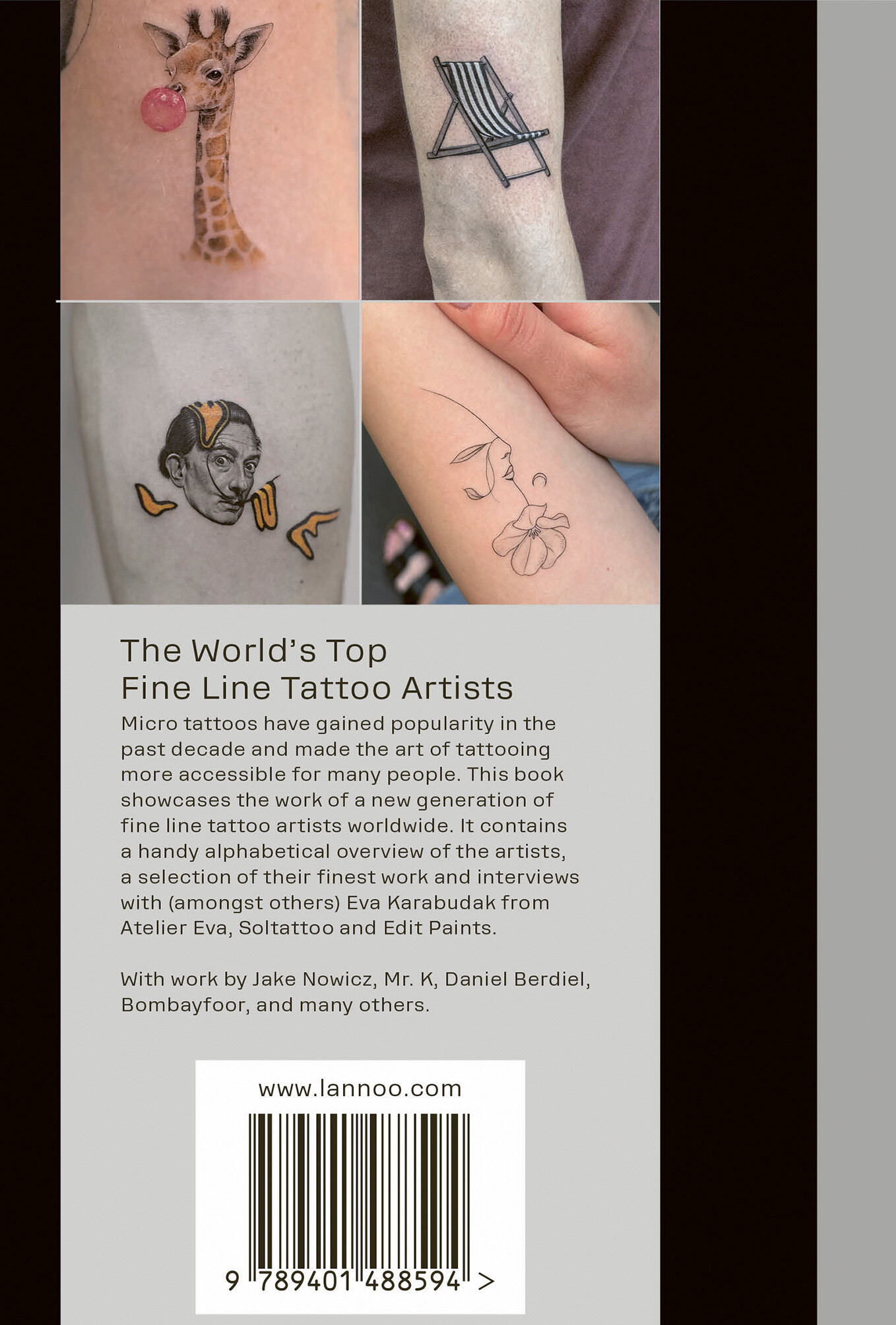Micro tattoos achterkant