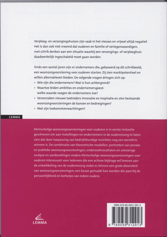 Kleinschalige woonvoorzieningen voor ouderen / Zorginnovatie achterkant