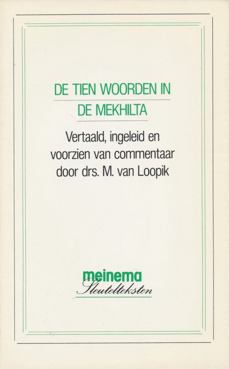 TIEN WOORDEN IN DE MEKHILTA  4, DE