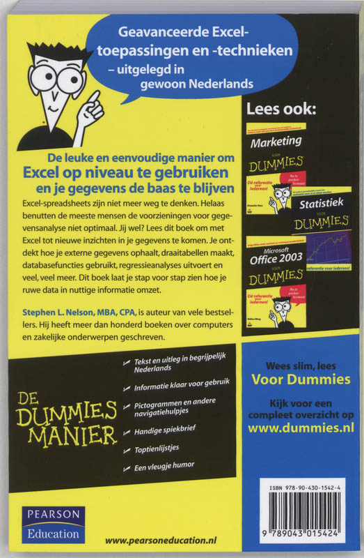 Excel Data-Analyse Voor Dummies achterkant