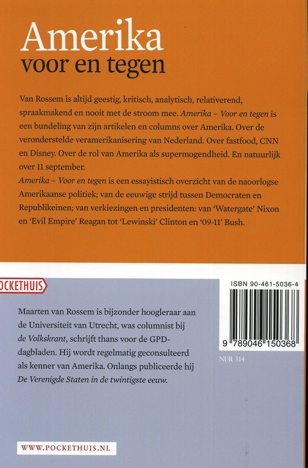 Amerika voor en tegen achterkant