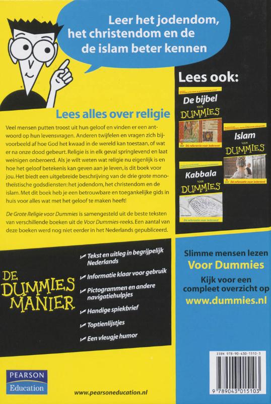 Grote religie v Dummies achterkant