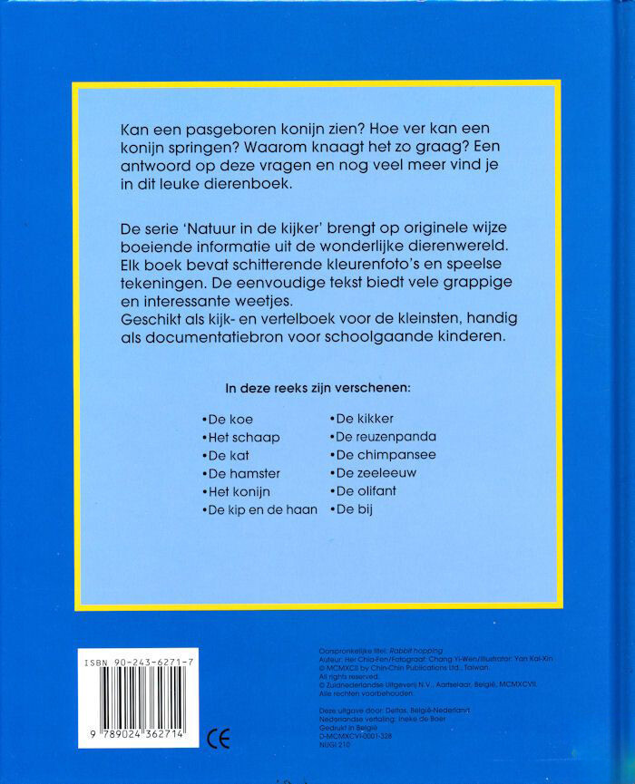 Het konijn / Natuur in de kijker achterkant