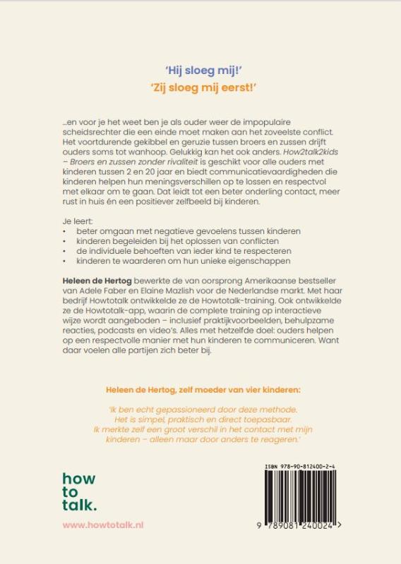 How2talk2kids / broers en zussen zonder rivaliteit How2talk2kids / broers en zussen zonder rivaliteit achterkant