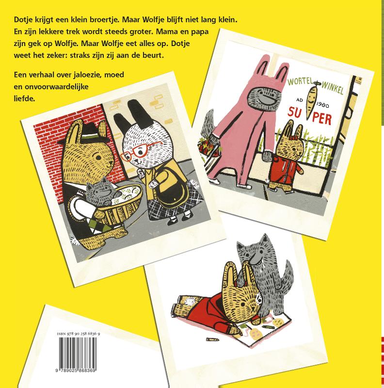 Wolfje, het konijn achterkant