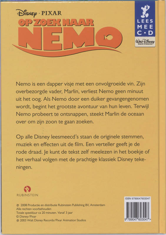 Finding Nemo + CD achterkant