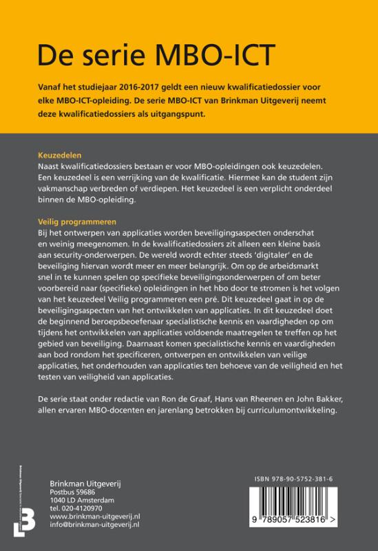 Cyber security & veilig programmeren / MBO ICT achterkant