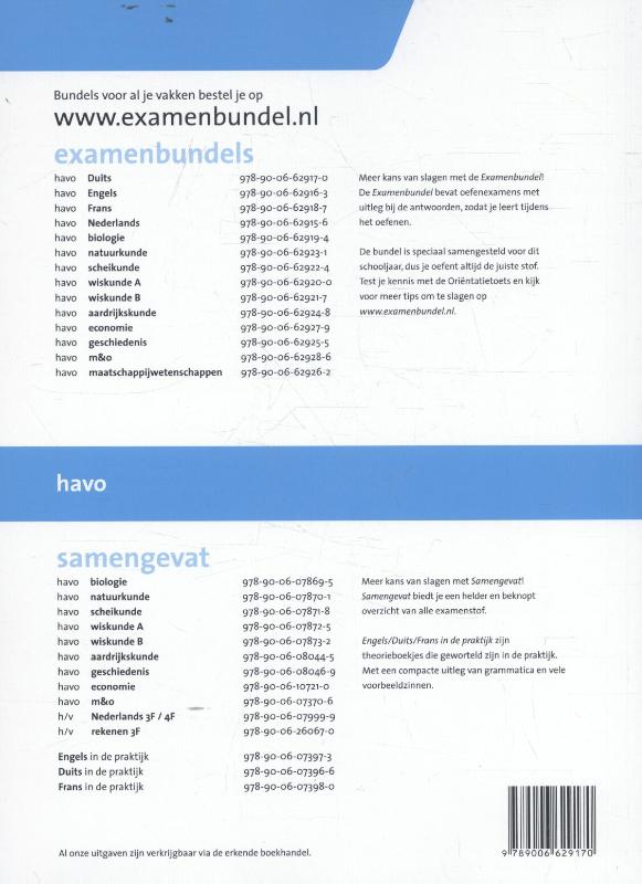 Examenbundel havo Duits 2016/2017 achterkant