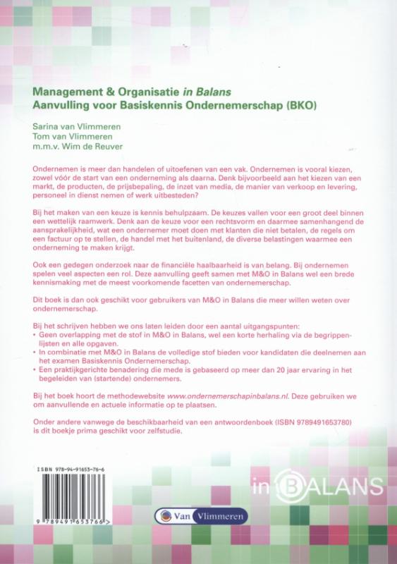 Management & organisatie in balans havo/vwo Management & organisatie in balans havo/vwo achterkant