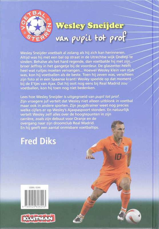 Voetbalsterren. Wesley Sneijder achterkant