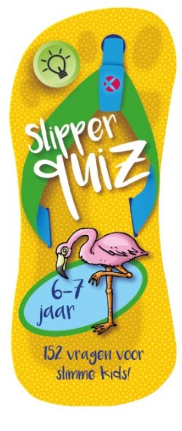 Slipper quiz flamingo - 112 vragen voor slimme kids! - waaier met quizvragen - kwis kinderen 6-7 jaar - educatief spel - quizboek