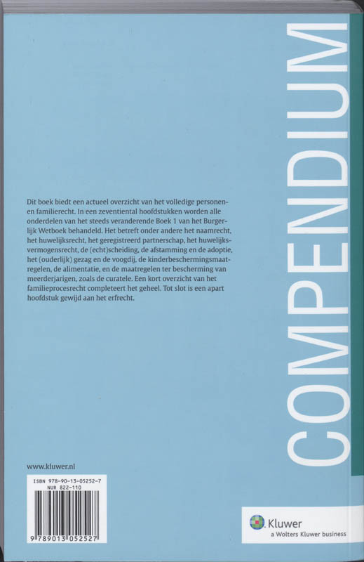 Compendium van het personen- en familierecht / Compendia achterkant